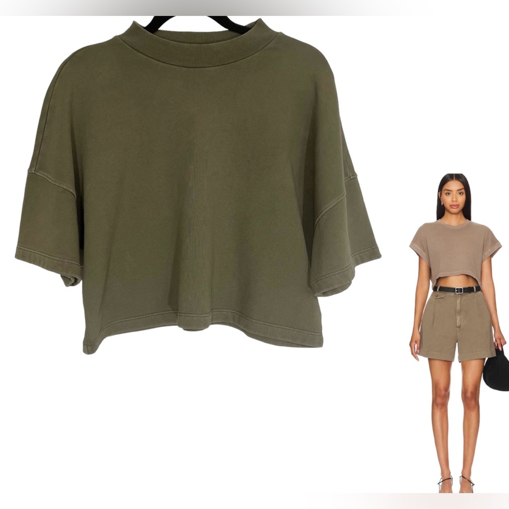 Agolde Aiden Olive Green Crop Top